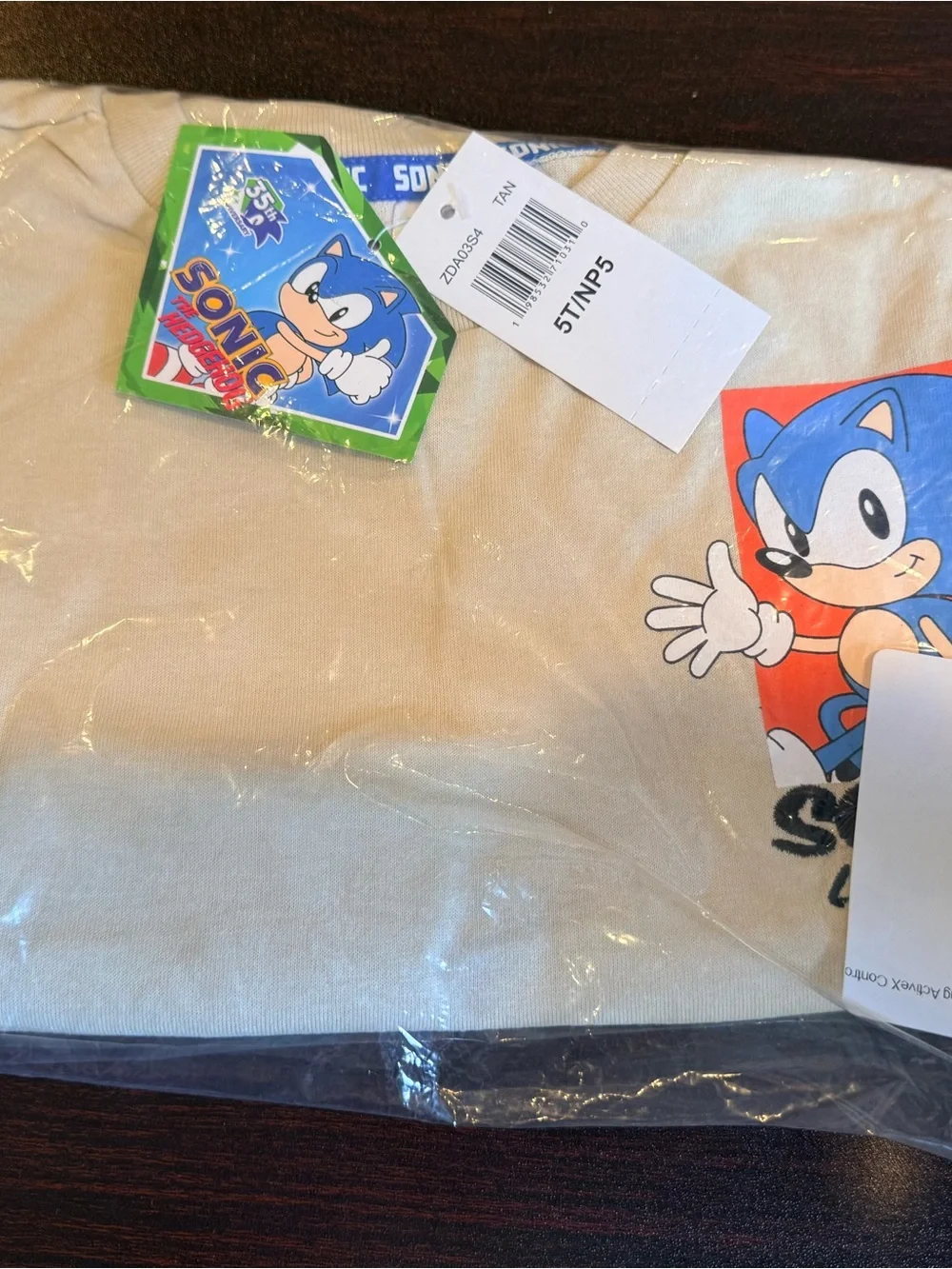 NWT Sonic the Hedgehog Cream French Terry Short Set Size 4T